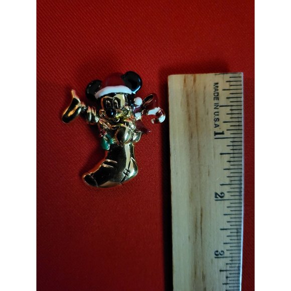 Christmas Mickey Mouse Pin Signed Napier - Picture 6 of 8